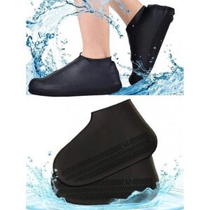 SRTfootcare Silikon Ayakkabı Kılıfı Kaymaz Su Kir Geçirmez Siyah