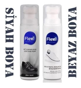Flexi Spor Beyaz Deri Ve Kumaş Ayakkabı Boyası + Siyah Deri Ayakkabı Boyası 75 ml