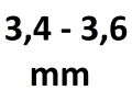3,4 - 3,6 mm Arası