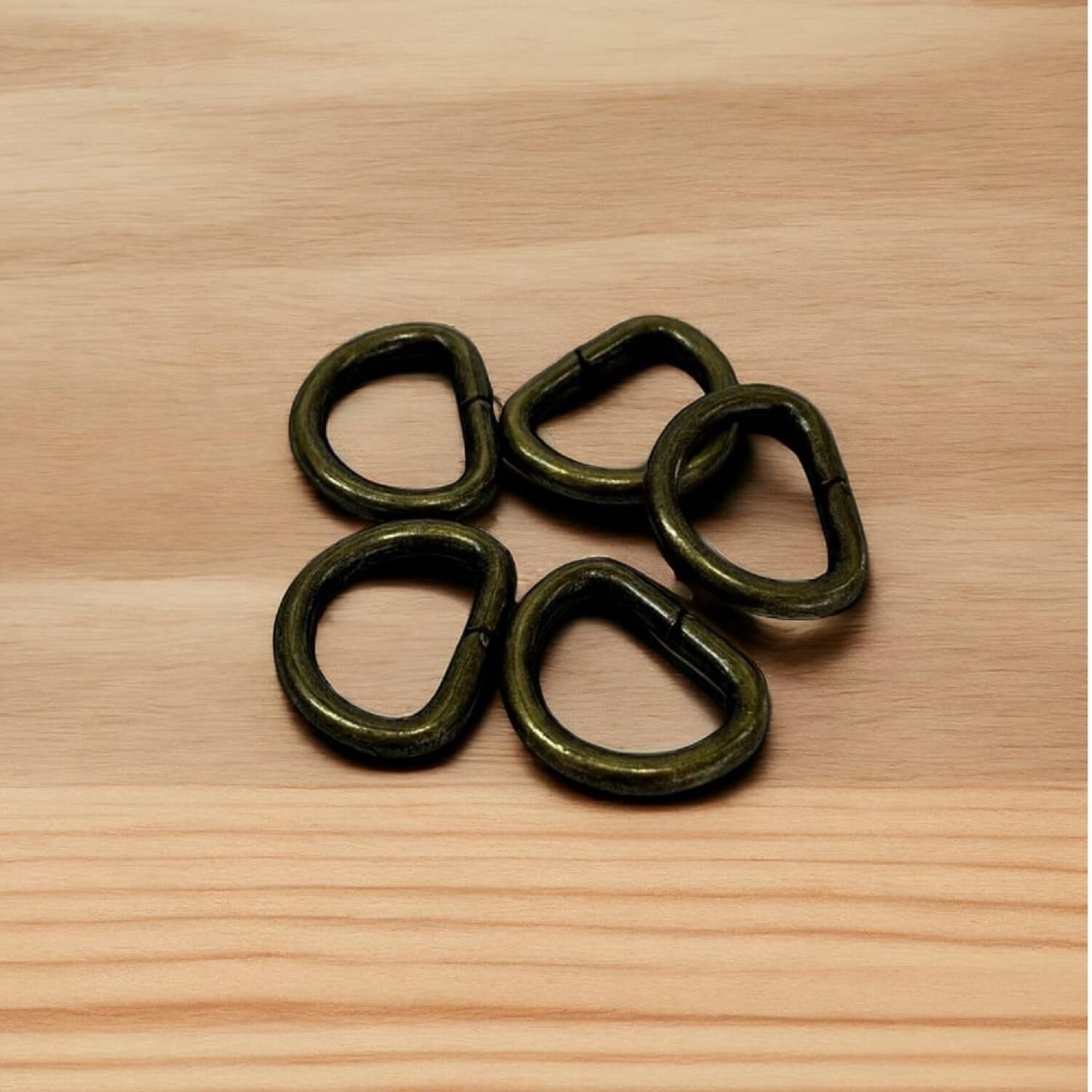 D Metal Halka, Çanta Sapı İçin D Halka 5 Adet Antik Kahve 2 cm