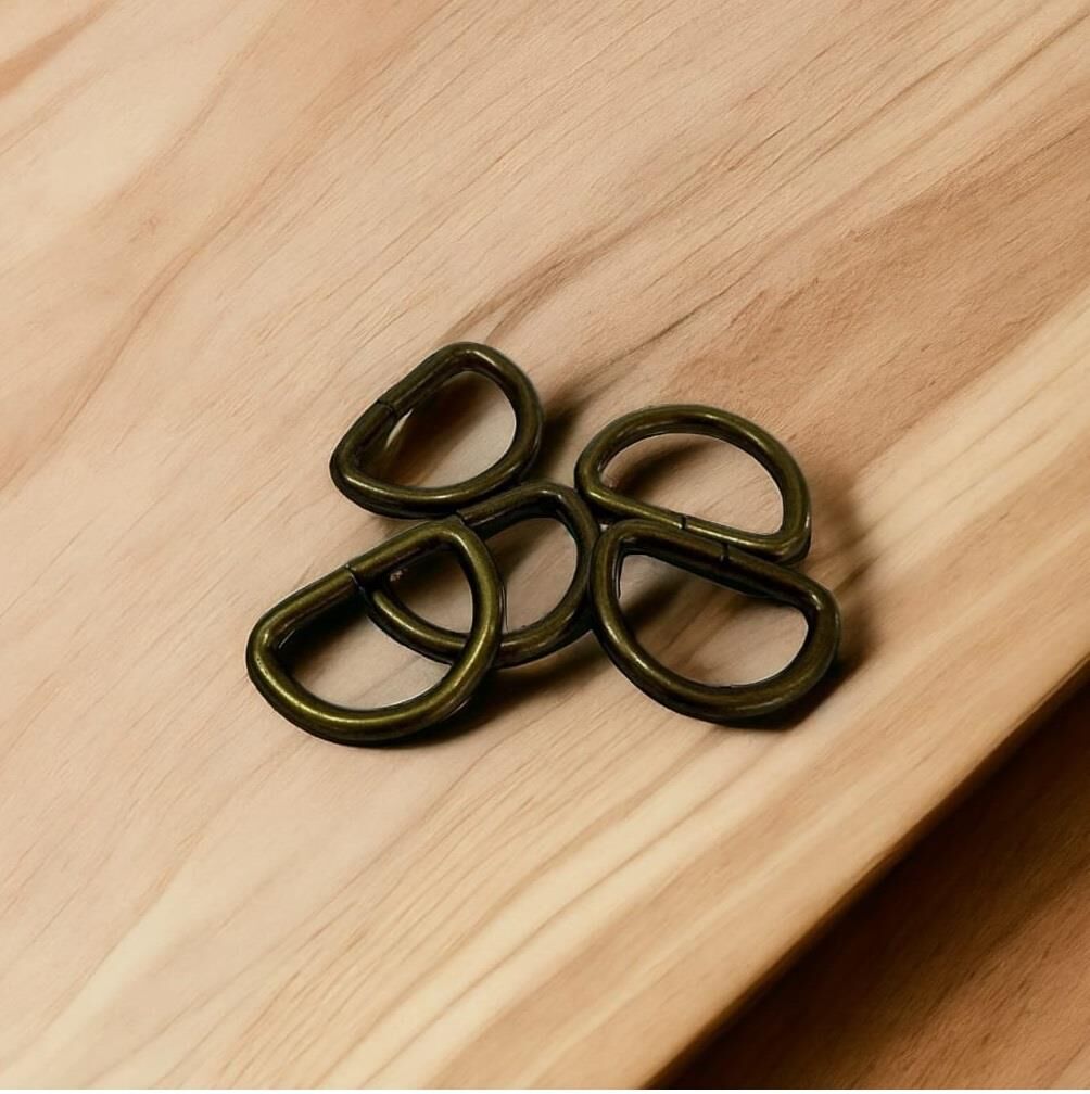 D Metal Halka, Çanta Sapı İçin D Halka 5 Adet Antik Kahve 2,5 cm