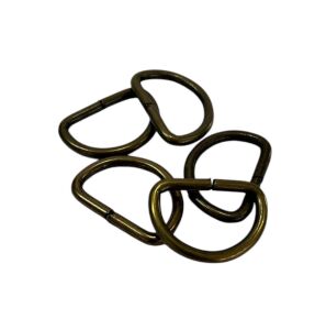 D Metal Halka, Çanta Sapı İçin D Halka 5 Adet Antik Kahve 3 cm