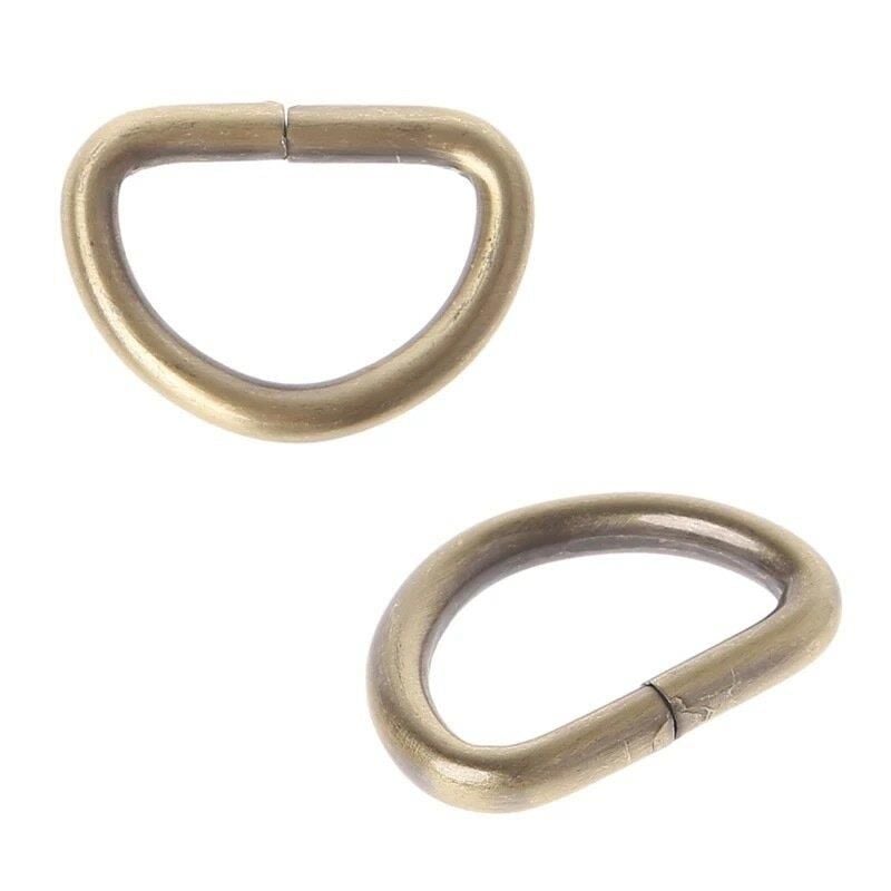 D Metal Halka, Çanta Sapı İçin D Halka 25 Adet Antik Kahve 2,5 cm
