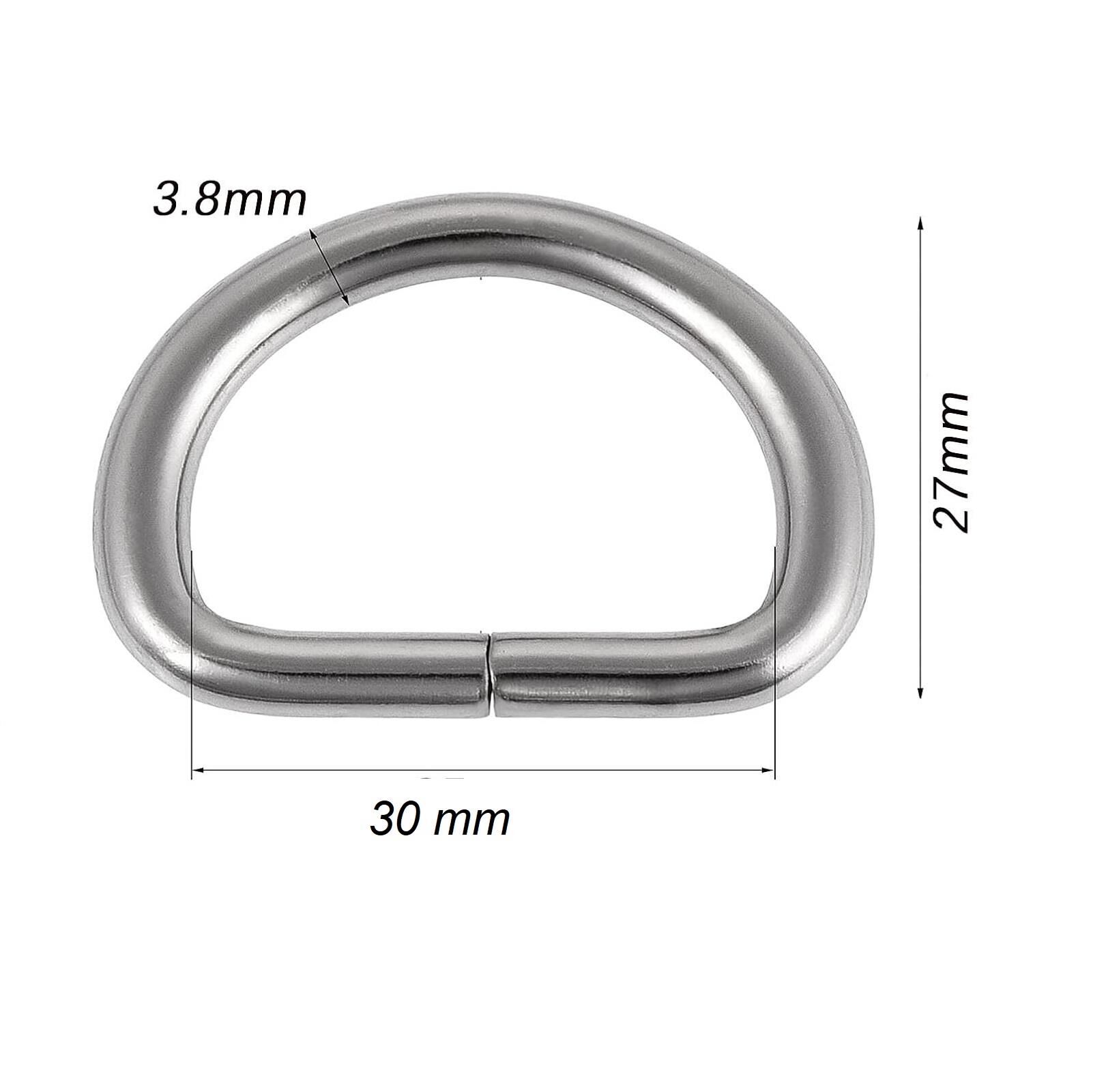D Metal Halka, Çanta Sapı İçin D Halka 25 Adet Antik Kahve 3 cm