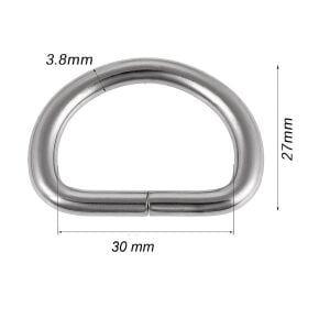 D Metal Halka, Çanta Sapı İçin D Halka 25 Adet Antik Kahve 3 cm
