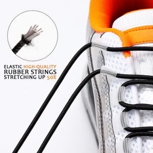 SRTfootcare Metal Vidalı Kilitli Akıllı Elastik Outdoor Ayakkabı Bağcığı Yuvarlak 100cm 1 Çift