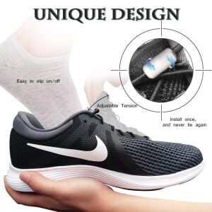 SRTfootcare Metal Vidalı Kilitli Akıllı Elastik Outdoor Ayakkabı Bağcığı Yuvarlak 100cm 1 Çift