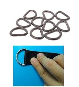 D Metal Halka, Çanta Sapı İçin D Halka 5 Adet Siyah Nikel