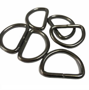 D Metal Halka, Çanta Sapı İçin D Halka 5 Adet Siyah Nikel 2 cm