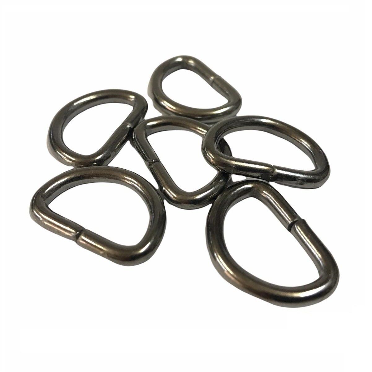 D Metal Halka, Çanta Sapı İçin D Halka 5 Adet Siyah Nikel 2 cm