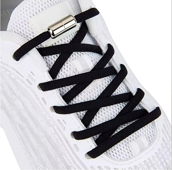 SRTfootcare Metal Vidalı Kilitli Akıllı Elastik Outdoor Ayakkabı Bağcığı Yassı 100cm 1 Çift