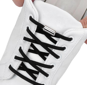 SRTfootcare Metal Vidalı Kilitli Akıllı Elastik Outdoor Ayakkabı Bağcığı Yassı 100cm 1 Çift