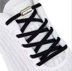 SRTfootcare Metal Vidalı Kilitli Akıllı Elastik Outdoor Ayakkabı Bağcığı Yassı 100cm 1 Çift Beyaz