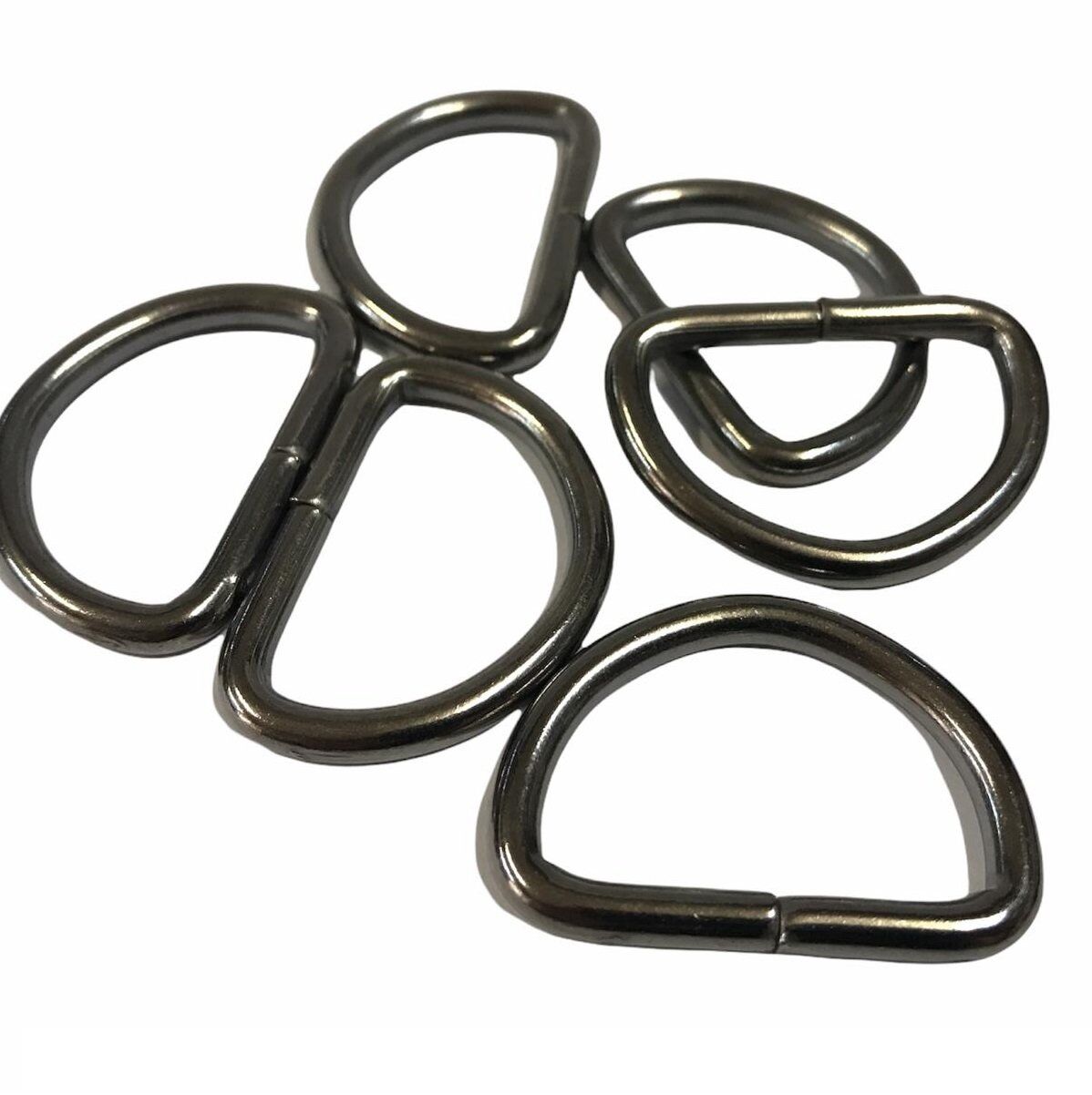 D Metal Halka, Çanta Sapı İçin D Halka 5 Adet Siyah Nikel 3 cm