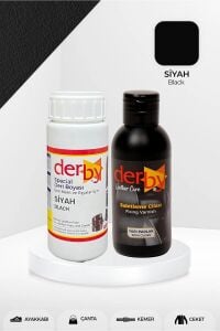 Derby Deri Mont Boyası Ve BS-FIX  Yarı Parlak Sabitleme Cilası | 100 Gr Set Yeşil