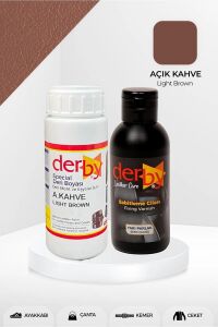 Derby Deri Mont Boyası Ve BS-FIX  Yarı Parlak Sabitleme Cilası | 100 Gr Set Kemik