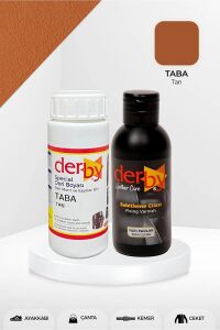 Derby Deri Mont Boyası Ve BS-FIX  Yarı Parlak Sabitleme Cilası | 100 Gr Set Kemik