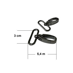 SRTfootcare Orta Boy Akrep Anahtarlık ve Çanta Kancası 3cm 2 Adet Deri El Aleti Siyah Nikel