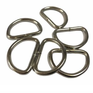 D Metal Halka, Çanta Sapı İçin D Halka 5 Adet Nikel 2,5 cm