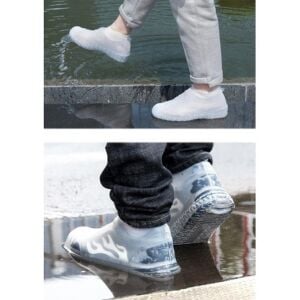SRTfootcare Silikon Ayakkabı Kılıfı Kaymaz Su Kir Geçirmez Beyaz
