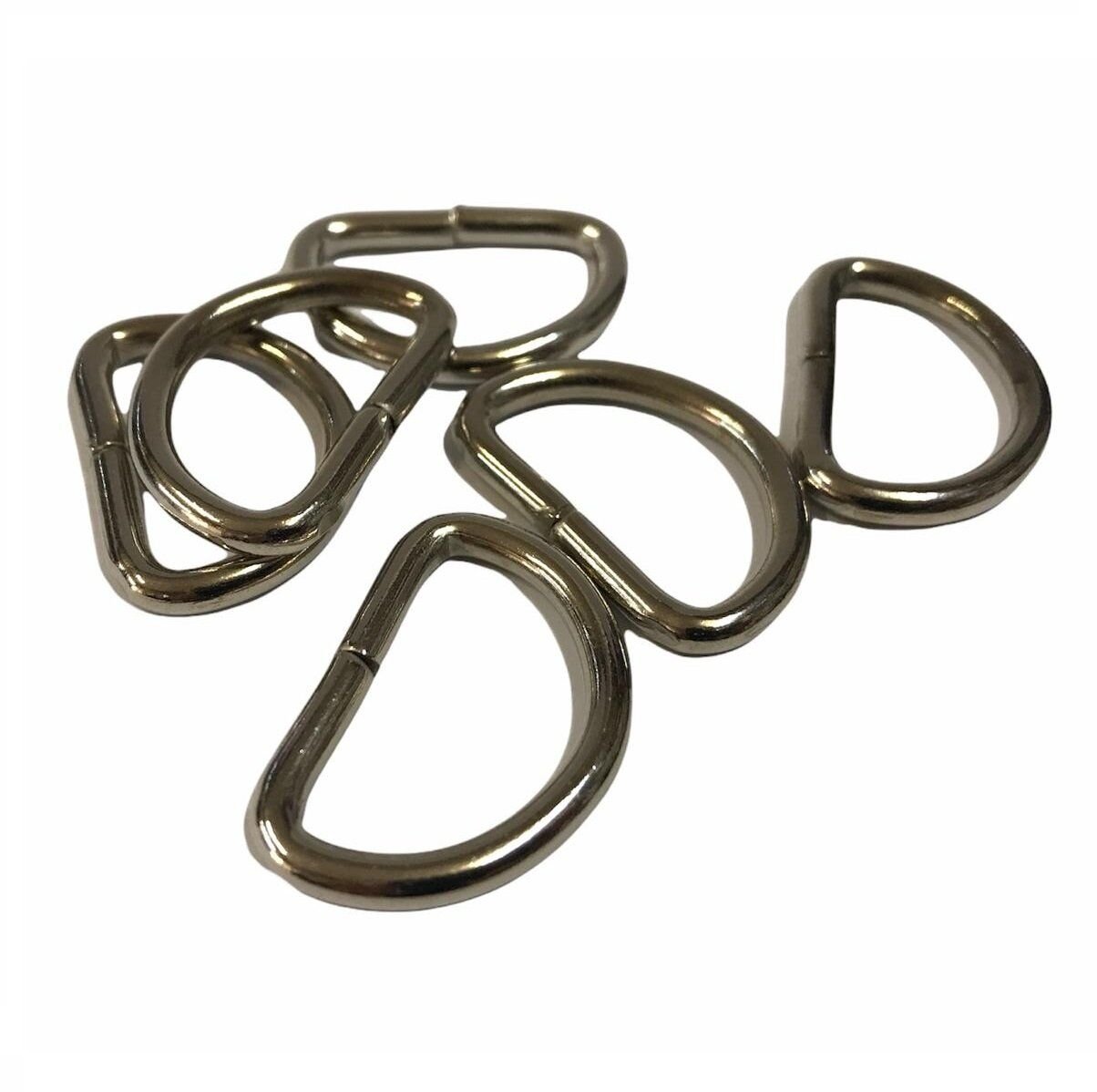 D Metal Halka, Çanta Sapı İçin D Halka 5 Adet Nikel 2,5 cm