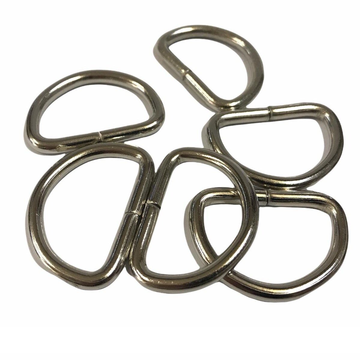 D Metal Halka, Çanta Sapı İçin D Halka 5 Adet Nikel 3 cm