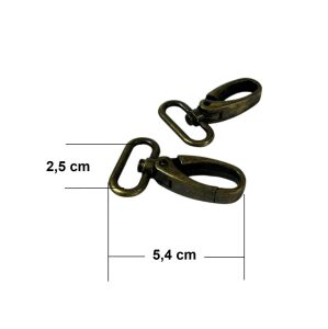 SRTfootcare Orta Boy Akrep Anahtarlıkve Çanta Kancası 2,5cm 2 Adet Deri El Aleti Siyah Nikel