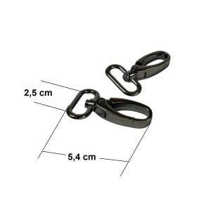 SRTfootcare Orta Boy Akrep Anahtarlıkve Çanta Kancası 2,5cm 2 Adet Deri El Aleti Siyah Nikel