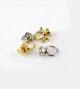 Halkalı Bekçi Aksesuar, Vidalı Halkalı Perçin 5 Adet Deri El Aletleri Antik Kahve