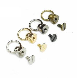 Halkalı Bekçi Aksesuar, Vidalı Halkalı Perçin 5 Adet Deri El Aletleri Antik Kahve