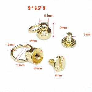 Halkalı Bekçi Aksesuar, Vidalı Halkalı Perçin 5 Adet Deri El Aletleri Antik Kahve