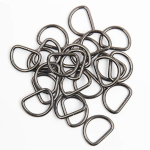 D Metal Halka, Çanta Sapı İçin D Halka 25 Adet Siyah Nikel