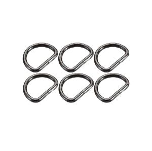 D Metal Halka, Çanta Sapı İçin D Halka 25 Adet Siyah Nikel 3 cm
