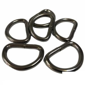 D Metal Halka, Çanta Sapı İçin D Halka 25 Adet Siyah Nikel 3 cm