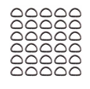 D Metal Halka, Çanta Sapı İçin D Halka 25 Adet Siyah Nikel 2 cm