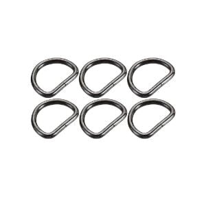 D Metal Halka, Çanta Sapı İçin D Halka 25 Adet Siyah Nikel 2,5 cm