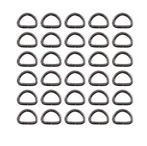 D Metal Halka, Çanta Sapı İçin D Halka 25 Adet Siyah Nikel 3 cm