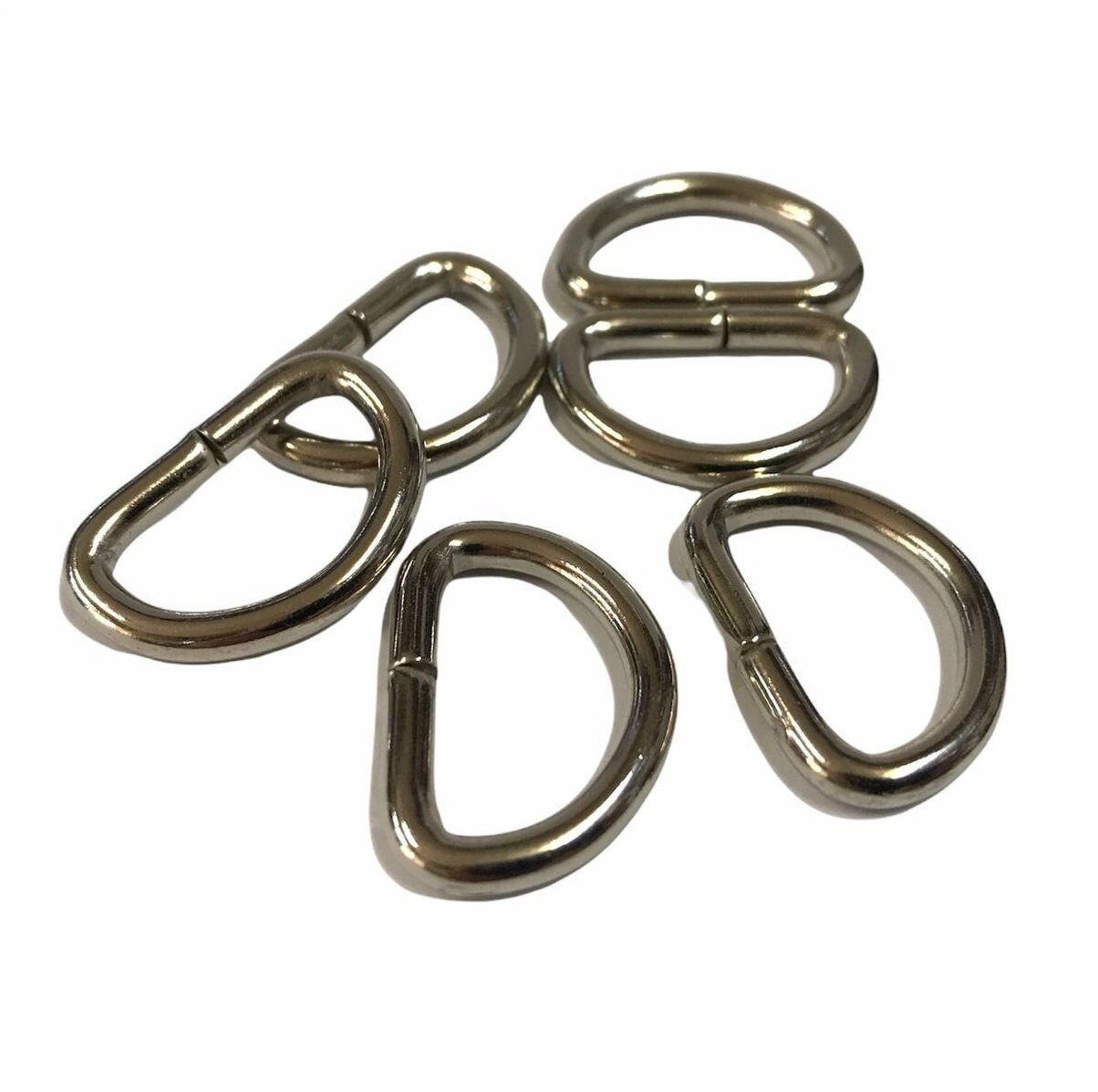D Metal Halka, Çanta Sapı İçin D Halka 25 Adet Nikel 2 cm