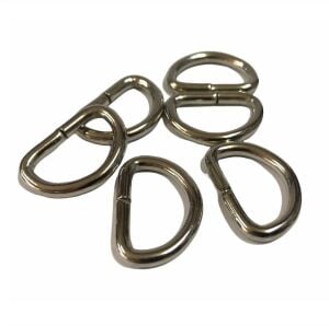 D Metal Halka, Çanta Sapı İçin D Halka 25 Adet Nikel 2 cm