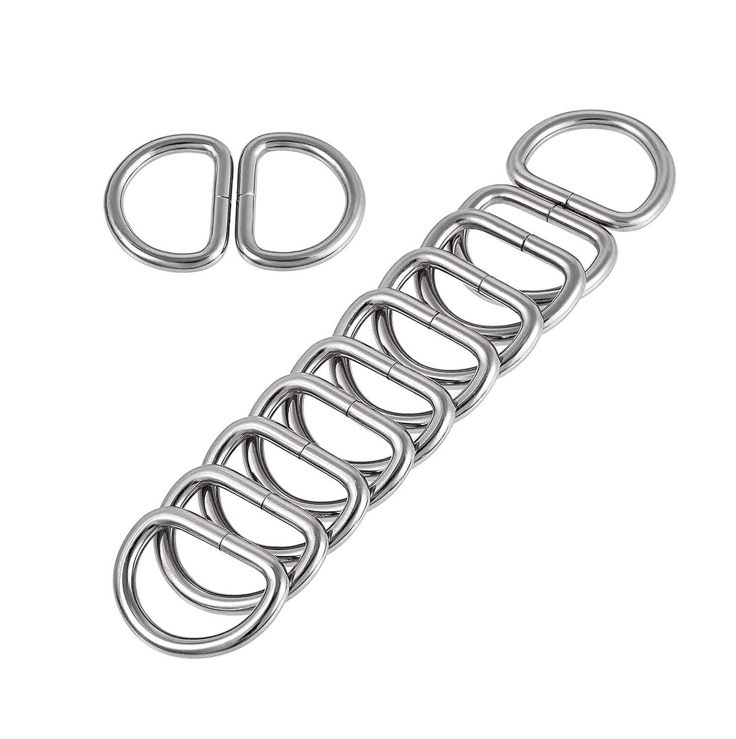 D Metal Halka, Çanta Sapı İçin D Halka 25 Adet Nikel 2,5 cm