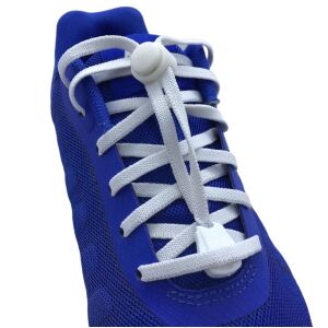 SRTfootcare PLY Elastik Yassı Akıllı Kilitli Bağcık 100cm 25 Çift Beyaz