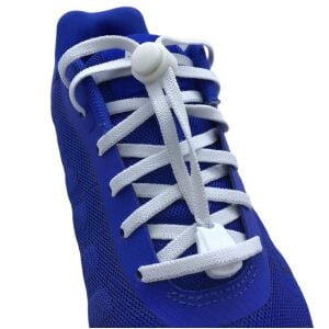 SRTfootcare PLY Elastik Yassı Akıllı Kilitli Bağcık 100cm 25 Çift Beyaz