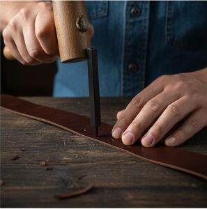 Elde Vurma Deri Dikiş Yeri Zımbası Çok Delikli 5 mm Aralık Deri El Aleti 4 lü