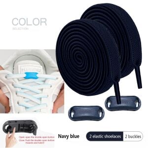 TOPTAN SRTfootcare TakBırak Yeni Nesil Kilitli Elastik Ayakkabı Bağcığı, Tak Bırak Akıllı Lastik Bağcık 25 Çift Lacivert