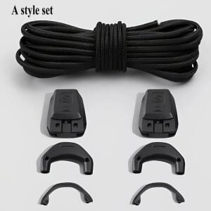 5281 SRTfootcare Salomon Model Akıllı Kilitli Outdoor Ayakkabı Bağcığı 120cm 1 Çift Siyah