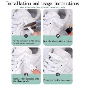 SRTfootcare METAL Kilitli TakBırak Yeni Nesil Kilitli Elastik Ayakkabı Bağcığı, Tak Bırak Akıllı Lastik Bağcık 1 Çift