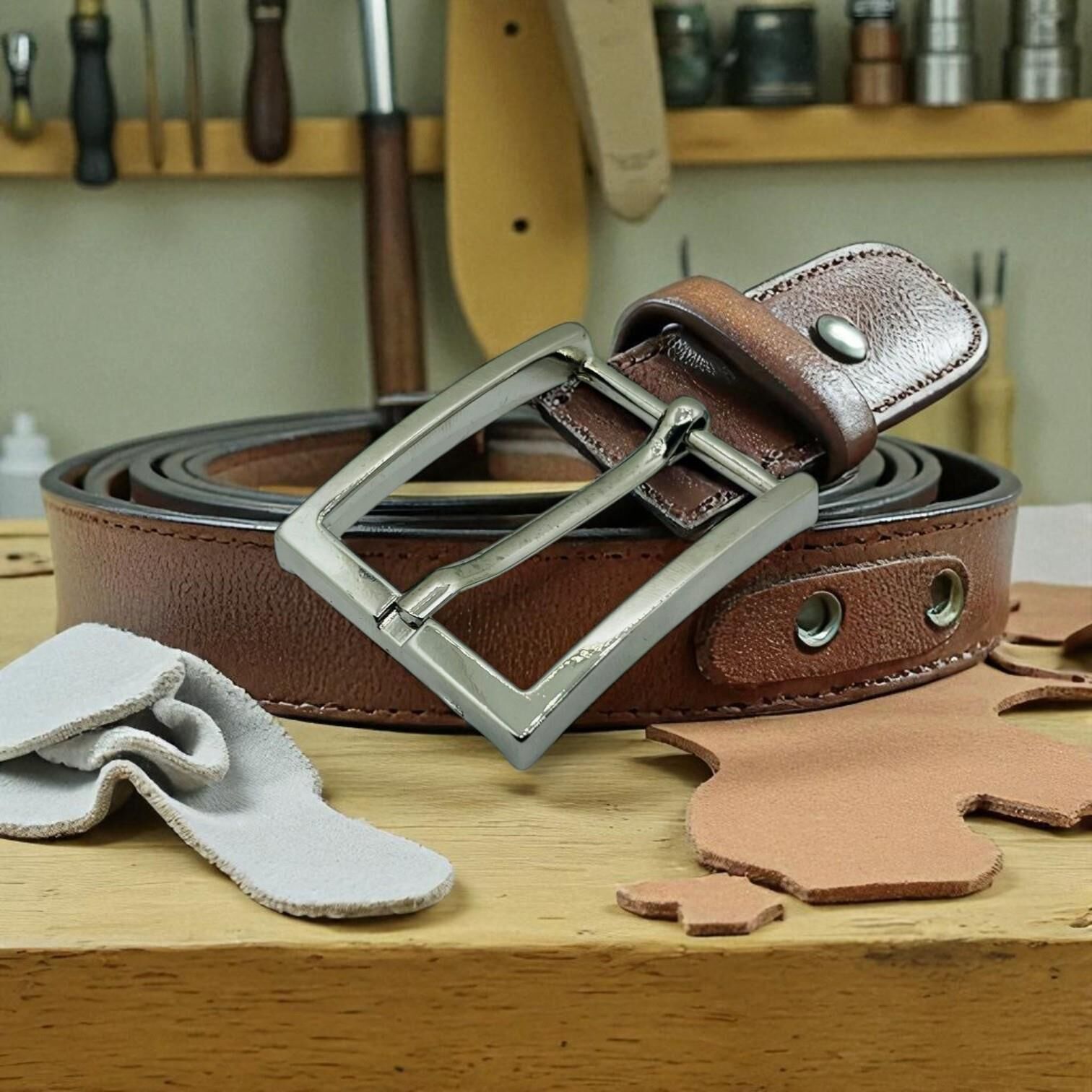 Kemer Tokası 3,5 cm Nikel Renk 1 Adet (Leathercraft, Deri Hobi)