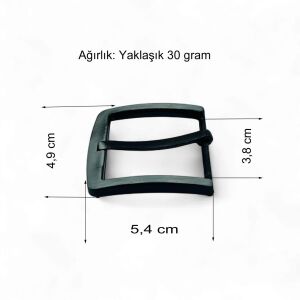 Kemer Tokası 3,8 cm Siyah Silme 1 Adet