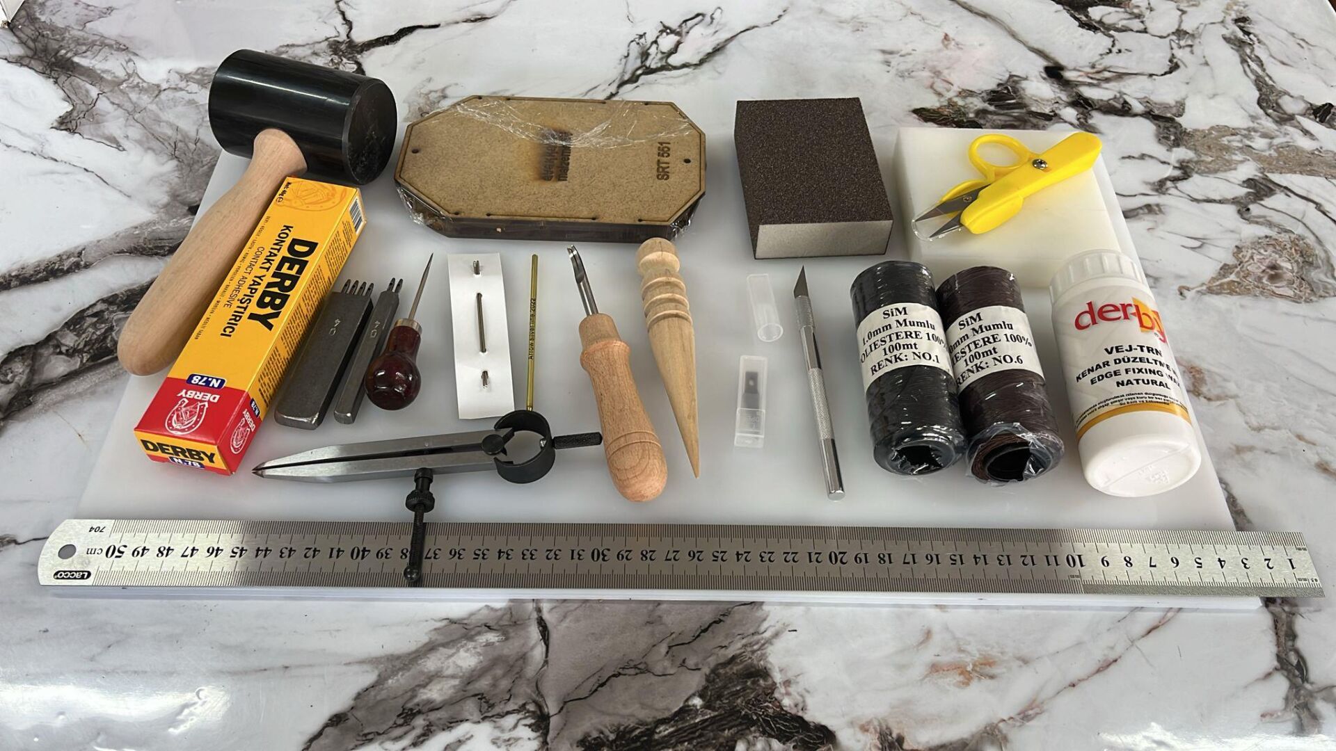 20 Parça Deri Zanaat Hobi Başlangıç Seti 5