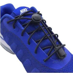 TOPTAN PLY Yuvarla Kilitli Akıllı Elastik Ayakkabı Bağcığı 100cm 25 Çift Siyah